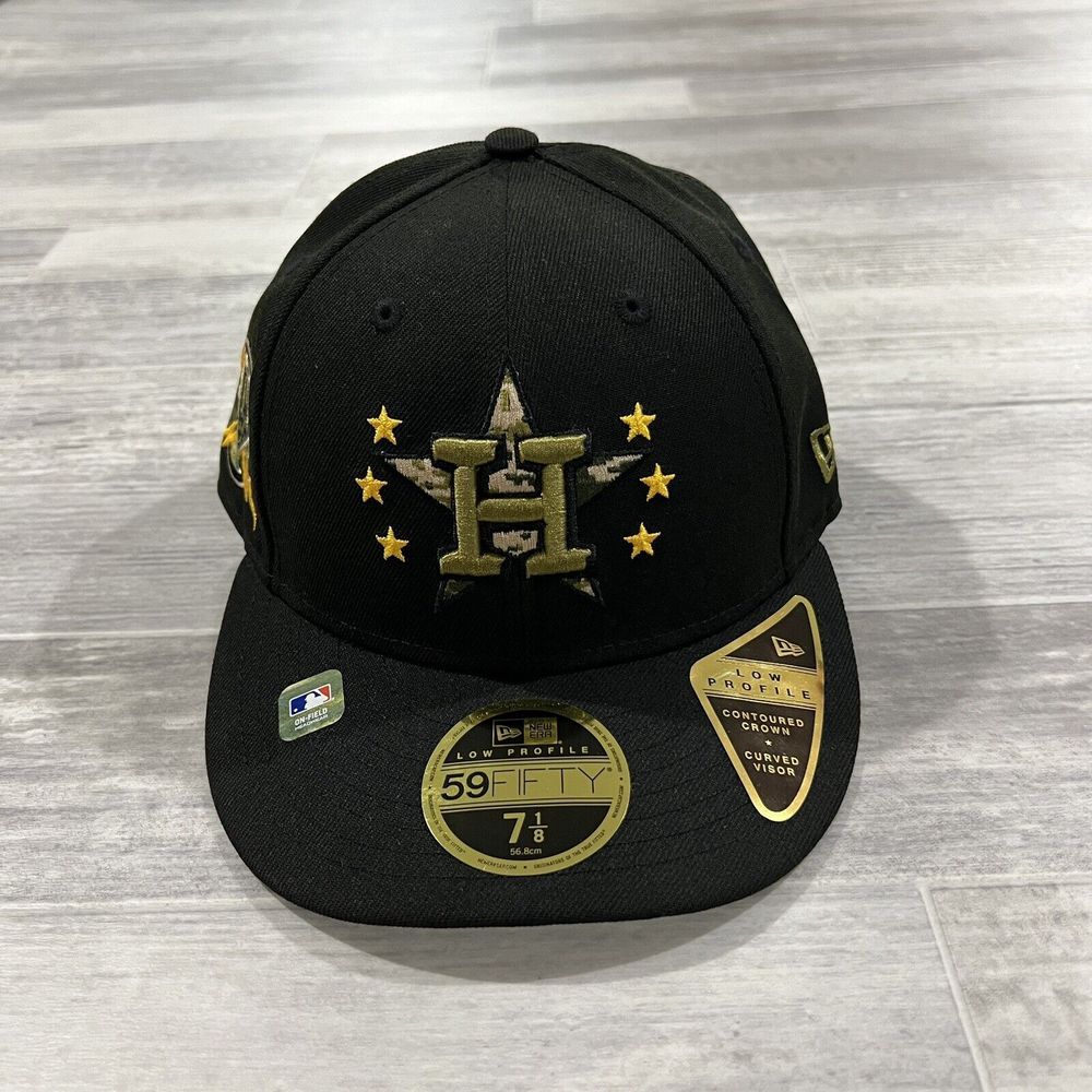 Men New Era 7 1/8 Black Houston Astros 2024 Armed Forces Day Low Profile 59FIFTY